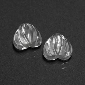 Pedras preciosas de Quartzo Branco natural de 3.10 ct, Formato de coração, Transparente