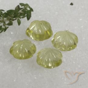Pedras preciosas de Quartzo Amarelo esverdeado natural de 14.29 ct, Flor cortada, Transparente