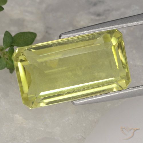 5.63ct Natural Luz amarela Quartzo, Corte Esmeralda, VS