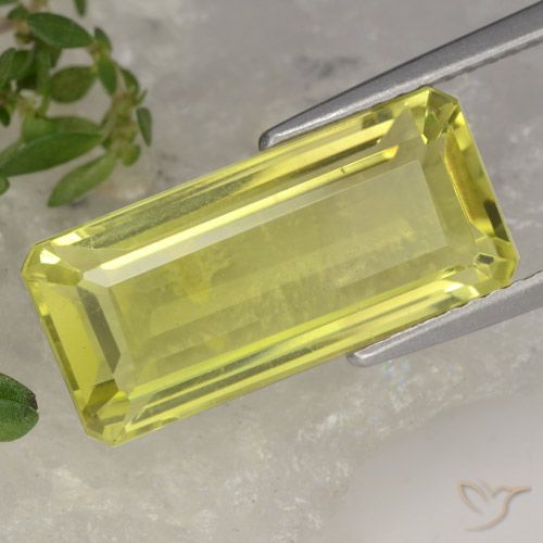 7.14ct Natural Luz amarela Quartzo, Corte Esmeralda, VVS-VS