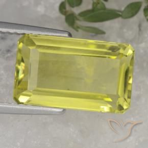 Quartzo Amarelo Abacaxi Claro Natural 4.46ct, Corte Octógono / Esmeralda, VVS-VS