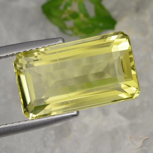 8.23ct Natural Luz amarela Quartzo, Corte Esmeralda, VVS-VS