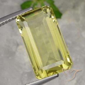 Quartzo Luz amarela Natural 8.23ct, Corte Octógono / Esmeralda, VVS-VS