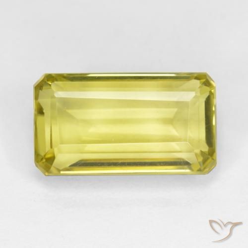 6.12ct Natural Amarelo Abacaxi Claro Quartzo, Corte Esmeralda, VVS-VS