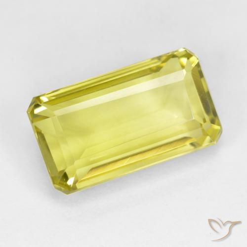Quartzo Amarelo Abacaxi Claro Natural 6.12ct, Corte Octógono / Esmeralda, VVS-VS