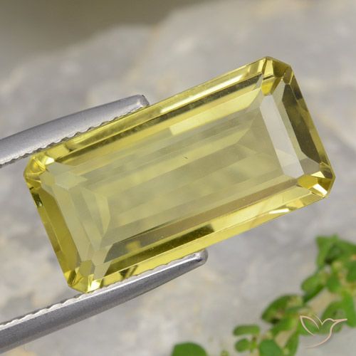 7.83ct Natural amarelo médio Quartzo, Corte Esmeralda, VVS-VS