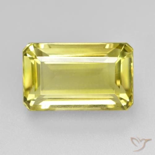 6.62ct Natural Luz amarela Quartzo, Corte Esmeralda, VS