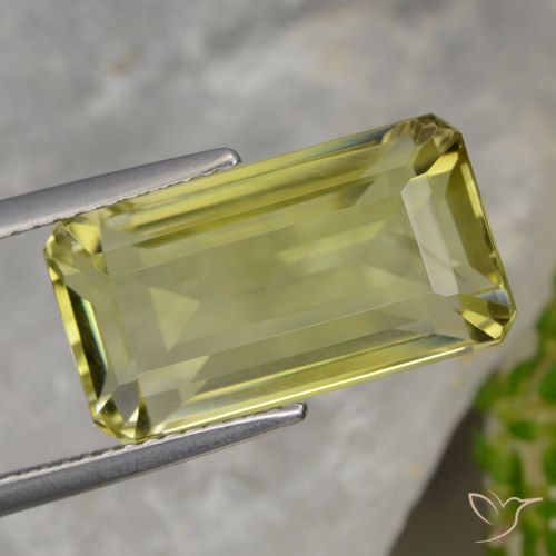 10.68ct Natural Amarelo Abacaxi Quartzo, Corte Esmeralda, VVS