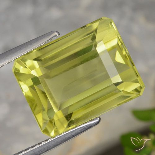 9.99ct Natural Luz amarela Quartzo, Corte Esmeralda, VVS-VS