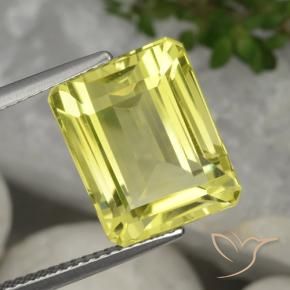 Quartzo Amarelo Abacaxi Claro Natural 9.06ct, Corte Octógono / Esmeralda, VVS-VS