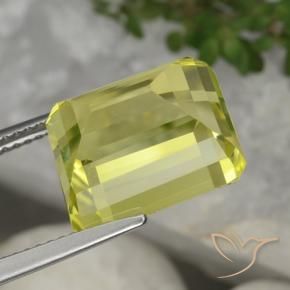 Quartzo Amarelo Abacaxi Claro Natural 9.06ct, Corte Octógono / Esmeralda, VVS-VS
