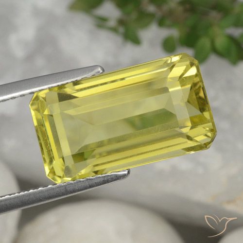 7.52ct Natural Amarelo Abacaxi Quartzo, Corte Esmeralda, VVS-VS