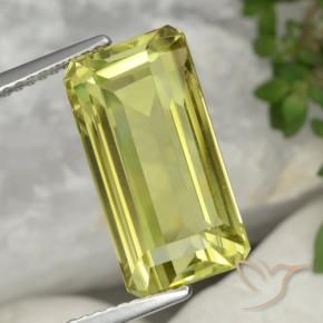 Quartzo Verde amarelo Natural 8.34ct, Corte Octógono / Esmeralda, VVS-VS