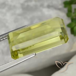 Quartzo Verde amarelo Natural 8.34ct, Corte Octógono / Esmeralda, VVS-VS
