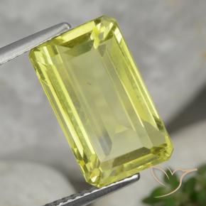Quartzo Limão amarelo Natural 6.90ct, Corte Octógono / Esmeralda, VVS-VS