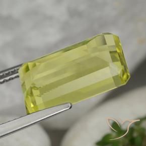 Quartzo Limão amarelo Natural 6.90ct, Corte Octógono / Esmeralda, VVS-VS