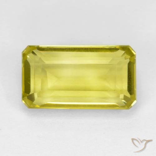 5.20ct Natural Amarelo Abacaxi Quartzo, Corte Esmeralda, VVS-VS