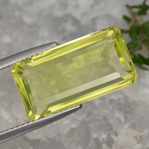 10.27ct Natural Luz amarela Quartzo, Corte Esmeralda, VVS-VS