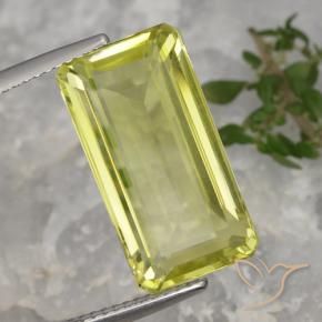 Quartzo Luz amarela Natural 10.27ct, Corte Octógono / Esmeralda, VVS-VS