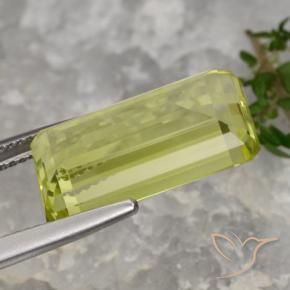 Quartzo Luz amarela Natural 10.27ct, Corte Octógono / Esmeralda, VVS-VS
