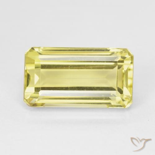 6.84ct Natural Amarelo Abacaxi Claro Quartzo, Corte Esmeralda, VVS-VS