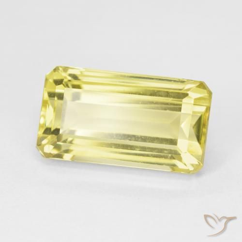 Quartzo Amarelo Abacaxi Claro Natural 6.84ct, Corte Octógono / Esmeralda, VVS-VS