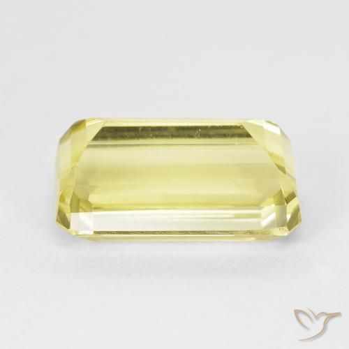 Quartzo Amarelo Abacaxi Claro Natural 6.84ct, Corte Octógono / Esmeralda, VVS-VS