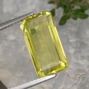 Quartzo Luz amarela Natural 5.60ct, Corte Octógono / Esmeralda, VVS-VS