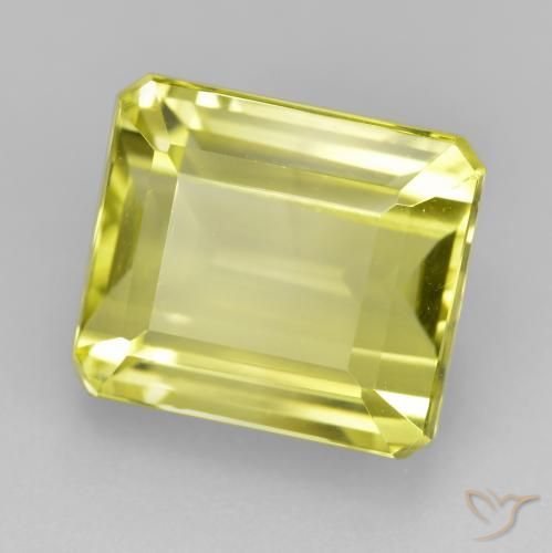 9.31ct Natural Luz amarela Quartzo, Corte Esmeralda, VVS-VS