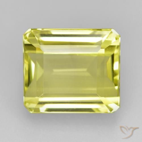 Quartzo Luz amarela Natural 9.31ct, Corte Octógono / Esmeralda, VVS-VS