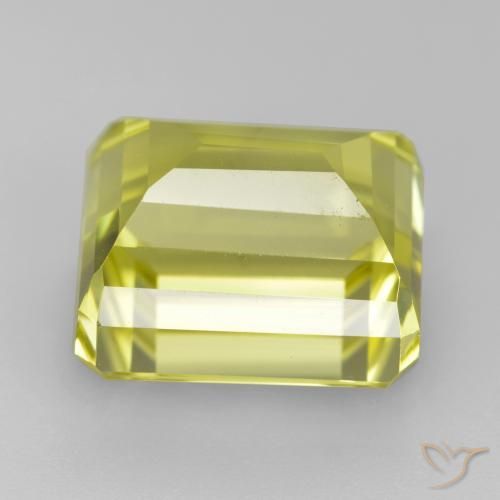 Quartzo Luz amarela Natural 9.31ct, Corte Octógono / Esmeralda, VVS-VS