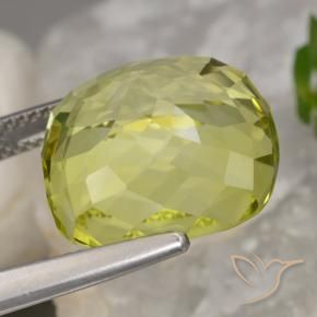 Quartzo Luz amarela Natural 14.34ct, Almofada, VVS