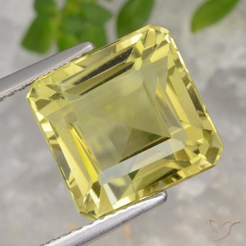 8.55ct Natural Luz amarela Quartzo, Corte Esmeralda, VVS-VS