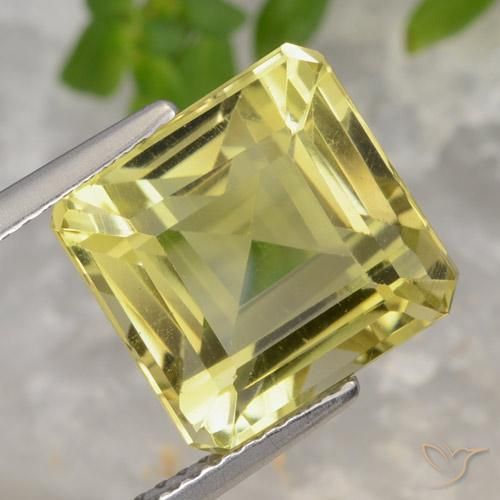 Quartzo Luz amarela Natural 8.55ct, Corte Octógono / Esmeralda, VVS-VS