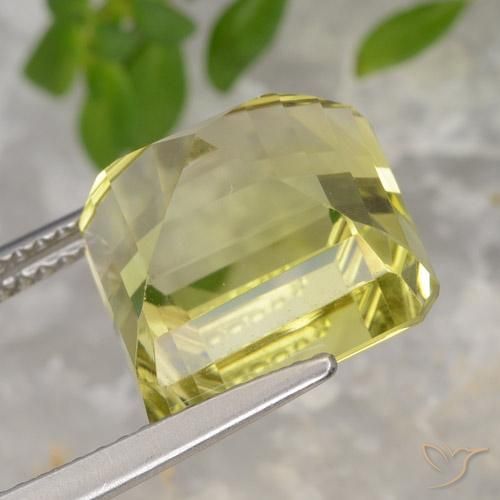 Quartzo Luz amarela Natural 8.55ct, Corte Octógono / Esmeralda, VVS-VS