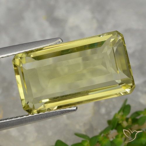 8.20ct Natural amarelo médio Quartzo, Corte Esmeralda, VVS-VS