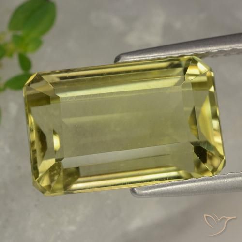 6.42ct Natural Amarelo claro Quartzo, Corte Esmeralda, VVS-VS