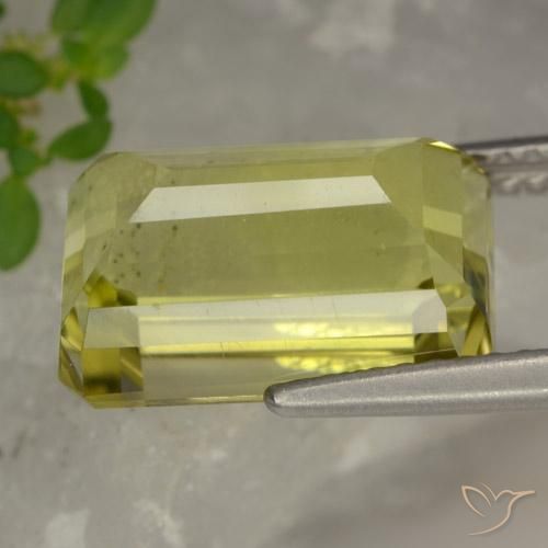 Quartzo Amarelo claro Natural 6.42ct, Corte Octógono / Esmeralda, VVS-VS