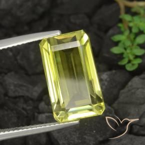 Quartzo Verde amarelo Natural 11.09ct, Corte Octógono / Esmeralda, VVS-VS