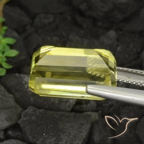 Quartzo Verde amarelo Natural 11.09ct, Corte Octógono / Esmeralda, VVS-VS