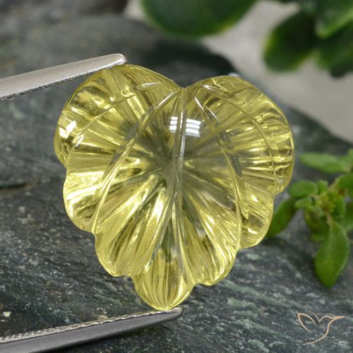 11.72ct Natural Amarelo esverdeado Quartzo, Flor cortada, Transparente