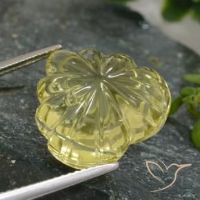 Quartzo Amarelo esverdeado Natural 11.72ct, Flor cortada, Transparente