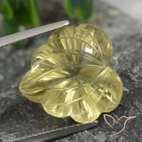 Quartzo Amarelo claro médio Natural 10.42ct, Flor cortada, Transparente