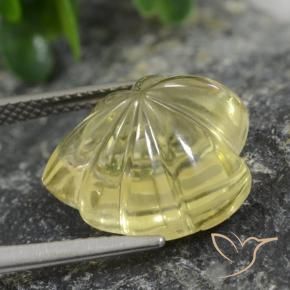 Quartzo Amarelo claro médio Natural 10.42ct, Flor cortada, Transparente