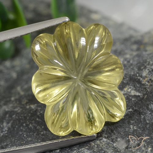 9.60ct Natural Amarelo claro médio Quartzo, Flor cortada, Transparente