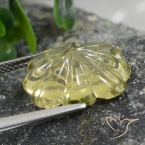 Quartzo Amarelo claro médio Natural 9.60ct, Flor cortada, Transparente