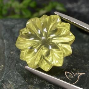 Quartzo Luz amarela Natural 12.77ct, Flor cortada, Transparente