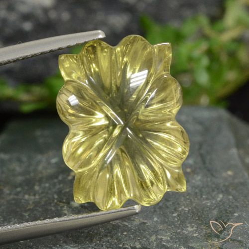 10.48ct Natural Lagoa Amarela Quartzo, Flor cortada, Transparente
