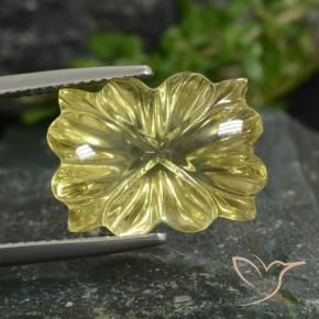 Quartzo Lagoa Amarela Natural 10.48ct, Flor cortada, Transparente