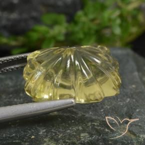 Quartzo Lagoa Amarela Natural 10.48ct, Flor cortada, Transparente